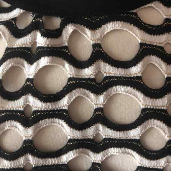 Vtg Under Cover Black white mesh gold top cover up Women’s Sz 1x Mede In USA - Picture 4 of 5